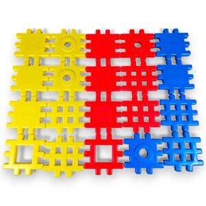 Little Tikes Waffle Blocks Lot of 20 Primary Colors Red Yellow Blue 4x4